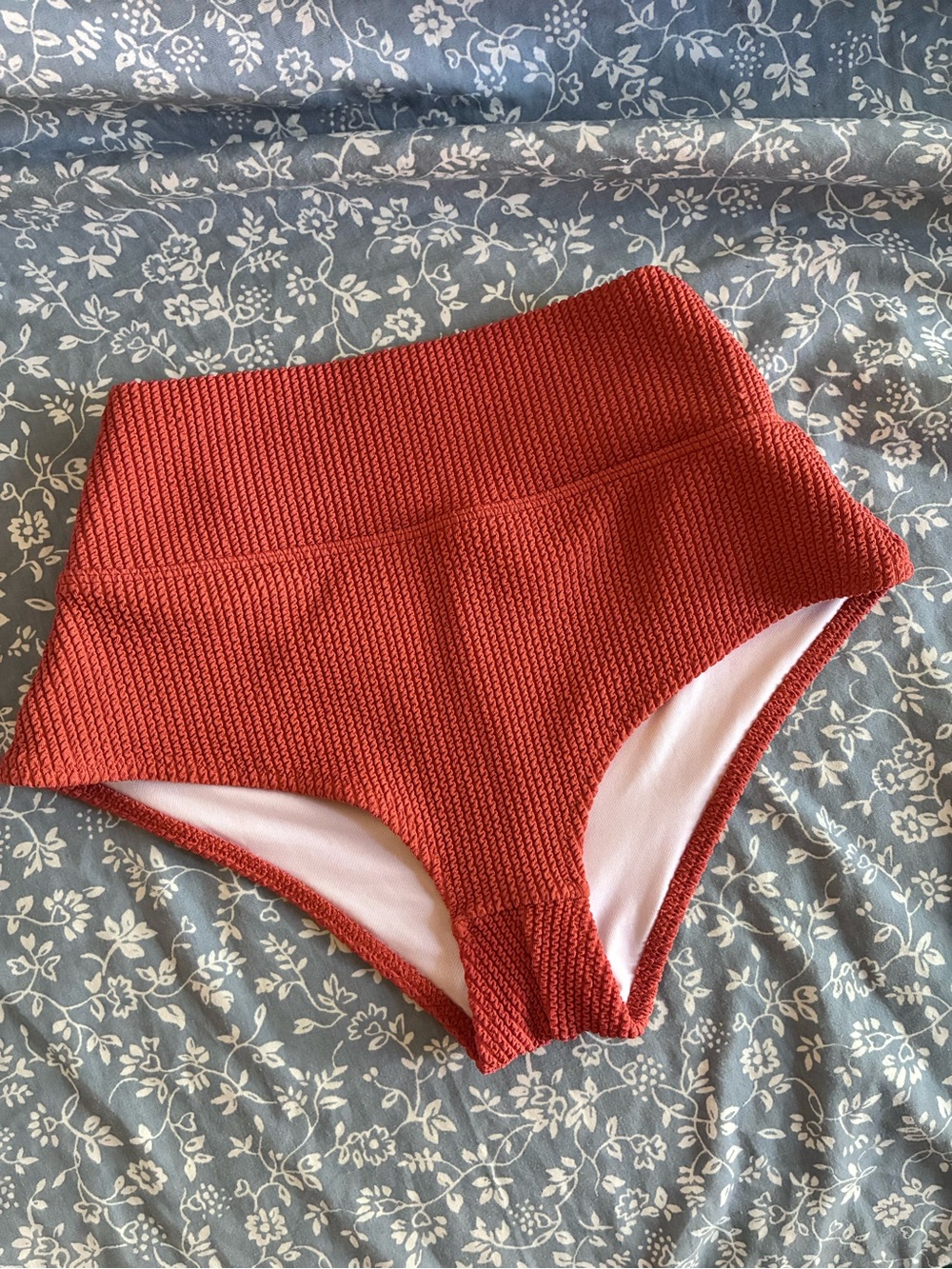 PINK Victoria's Secret Ribbed High-Waist Bikini Bottoms in Terracotta - Picture 4 of 6